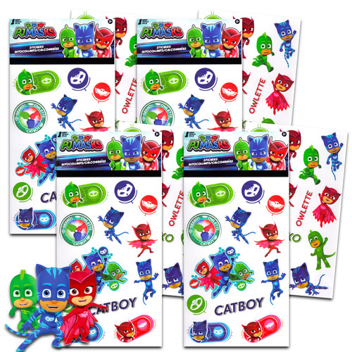 PJ Masks Stickers 4 Pack - 100 PJ Masks Stickers for PJ Masks Party Supplies, Party Favors, Birthdays, and More | PJ Masks Stickers for Kids