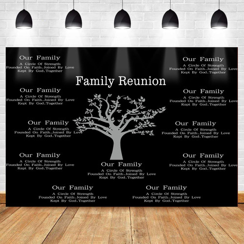 Family Reunion Backdrop for Photography Black and White Family Tree Member Photo Backdrops Welcome to Our Family Background for Party Decor Personalized We are Family Reunion Decoration MEETSIOY 5x3ft