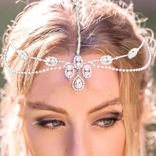 Yean Bohemian Head Chain Silver Hair Jewelry Rhinestone Headbands Crystal Wedding Head Chain Jewelry Costume Forehead Jewelry Headpiece for Women and Girls (Silver) Yean Bohemian Head Chain Silver Hair Jewelry Rhinestone Headbands Crystal Wedding Head Chain Jewelry Costume Forehead Jewelry Headpiece for Women and Girls (Silver)