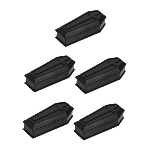 Homoyoyo 5pcs Coffin Box Black Serving Tray Candy Gift Boxes Jewlery Tray Jewelry Gift Boxes Plastic Coffin Haunted House Props Mini Craft Supplies Black Candy Ornaments