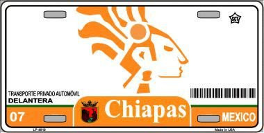 Chiapas Mexico Novelty Metal License Plate Tag LP-4810