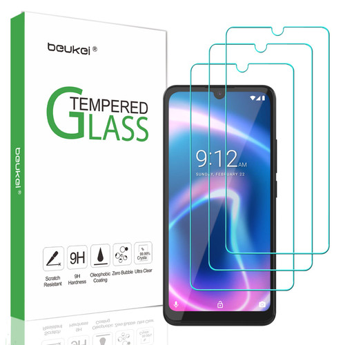 beukei (3 Pack) Compatible for NUU Mobile X6 Plus (NUU X6 Plus) Screen Protector Tempered Glass,Touch Sensitive,Case Friendly, 9H Hardness