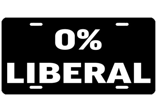 USA Flag License Plate Novelty Auto Car Tag Vanity Gift American 0% Liberal Gift for Republican or Conservative