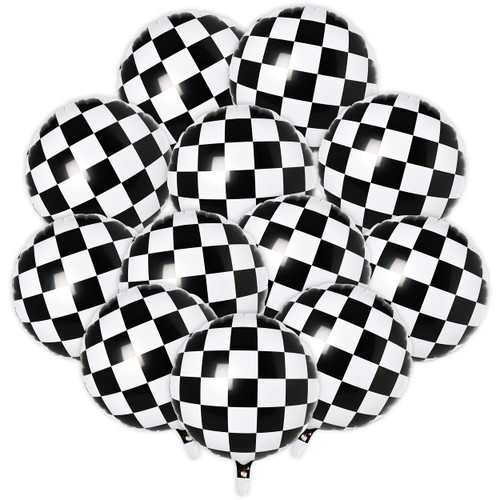 Checkered Balloons 12pcs Racing Party Decorations Supplies 18inch Racing Car Balloons Checkerboard Mylar Balloons Black and White Checkered Balloons for Race Car Birthday Party Supplies Checkered Balloons 12pcs Racing Party Decorations Supplies 18inch Racing Car Balloons Checkerboard Mylar Balloons Black and White Checkered Balloons for Race Car Birthday Party Supplies