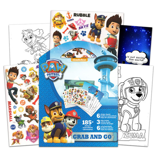 Nick Shop Paw Patrol Sticker Coloring Activity Set & Sticker Bundle ~ Favorite Characters Including Skye, Ryder, Marshall, Rubble, Rocky, and Chase| Includes Sticker Activity Book and More