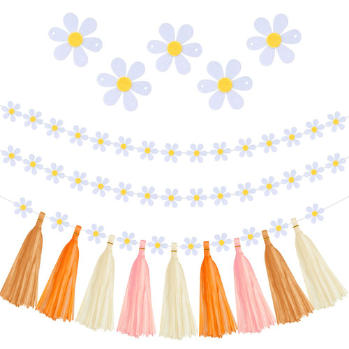 Jmkcoz Daisy Groovy Boho Party Banners Daisy Garland Decoration, Artificial Daisy Hippie Party Favor Supplies Daisy Flowers Felt Banner Tassel Garland for Birthday Wedding Baby Shower Party Home Window Decor Jmkcoz Daisy Groovy Boho Party Banners Daisy Garland Decoration, Artificial Daisy Hippie Party Favor Supplies Daisy Flowers Felt Banner Tassel Garland for Birthday Wedding Baby Shower Party Home Window Decor