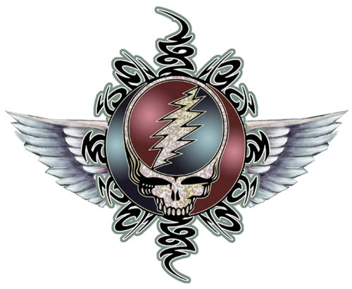 Grateful Dead - Steal Your Face with Tribal Wings - Sticker / Decal