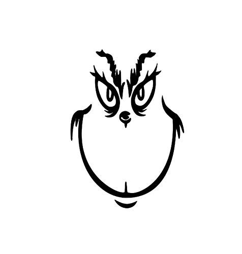 Legacy Innovations Grinch Face LLI | Decal Vinyl Sticker | Cars Trucks Vans Walls Laptop | Black | 5.5 x 3.9 in | LLI1810