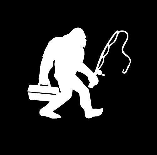 Bigfoot Fishing Sasquatch Funny MKR Decal Vinyl Sticker |Cars Trucks Vans Walls Laptop|White|5.5 x 4.8 in|MKR1693 Bigfoot Fishing Sasquatch Funny MKR Decal Vinyl Sticker |Cars Trucks Vans Walls Laptop|White|5.5 x 4.8 in|MKR1693