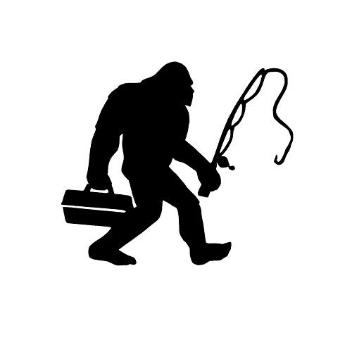 Bigfoot Fishing Sasquatch Funny MKR Decal Vinyl Sticker |Cars Trucks Vans Walls Laptop|Black |5.5 x 4.8 in|MKR1743 Bigfoot Fishing Sasquatch Funny MKR Decal Vinyl Sticker |Cars Trucks Vans Walls Laptop|Black |5.5 x 4.8 in|MKR1743