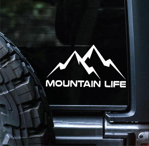 Sunset Graphics & Decals Mountain Life Decal Vinyl Car Sticker Hiking Camping | Cars Trucks Vans Walls Laptop | White | 7.5 inches | SGD000278