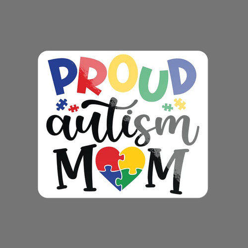 Proud Autism Mom (2 Pack) Vinyl Decal Sticker - Car Truck Van SUV Window Wall Cup Laptop - Two 5 Inch Decals - MKS2017