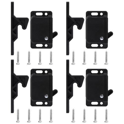 KALIONE 4 Pack RV Drawer Latches and Catches Pull Force Cabinet Doors Push to Close Latch RV Cabinet Door Replacement Latch for Camper, Home, Kitchen, Bathroom, Office