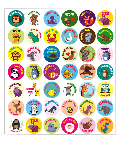 Reward Stickers for Kids Motivational Animal Reward Stickers 48 Cute Designs for Teacher Classroom/Parents