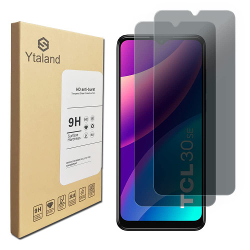 Ytaland Privacy Screen Protector for TCL 30 SE 2022, [2 Pack] Anti Spy Anti Peep Bubble-Free Tempered Glass Film Cover for TCL 30 SE