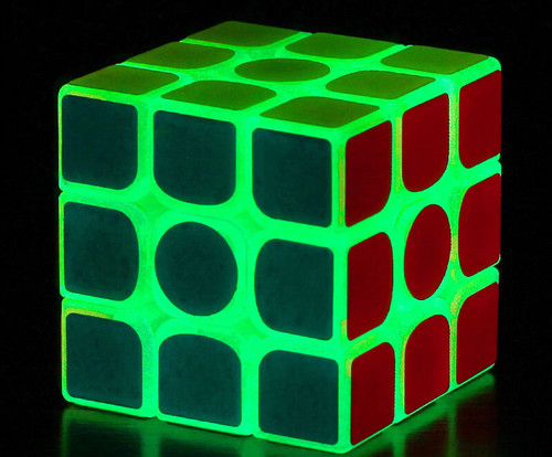 3x3 Fluorescent Speed Cube 3x3x3 Glow in Dark Luminous Speed Cube 3 by 3 Magic Cube Puzzle Toy Brain Teasers IQ Puzzles Game Toys for Children Adults (Green Luminous)