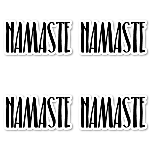 Namaste Sticker Inspirational Quotes Stickers (4 Pack) - Laptop Stickers - 2.5 Inches Vinyl Decal - Laptop, Phone, Tablet Vinyl Decal Sticker S183183-P-4