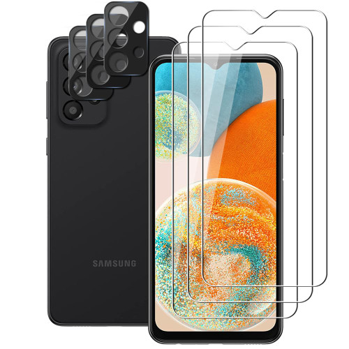 UZWZW (3+3) For Samsung Galaxy A23 5G / 4G (3 Pack) Tempered Glass Screen Protector + (3 Pack) Camera Lens Protector Film, 9H Hardness, Anti Scratch, HD Clear UZWZW (3+3) For Samsung Galaxy A23 5G / 4G (3 Pack) Tempered Glass Screen Protector + (3 Pack) Camera Lens Protector Film, 9H Hardness, Anti Scratch, HD Clear