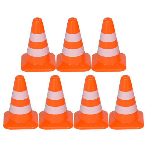 Toddmomy Mini Traffic Cones 7Pcs Small Construction Cones Mini Plastic Traffic Cones Tiny Road Cones Traffic Sign Toys Sand Table Ornaments for Kids