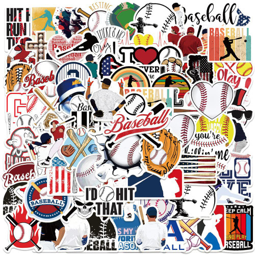 150PCS Baseball Stickers,Gifts for Kids Boys Teens,Baseball Sports Stickers,Vinyl Waterproof Decals for Water Bottle Laptop Phone Guitar Helmet,Baseball Party Favor Decorations