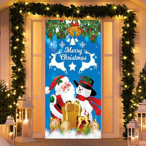 Merry Christmas Door Cover Decoration, Blue Santa Snowman Christmas Door Hanging Banner Backdrop, Fabric Xmas Door Cover Backdrop Background Banner for Christmas Door Decorations Party Supplies Merry Christmas Door Cover Decoration, Blue Santa Snowman Christmas Door Hanging Banner Backdrop, Fabric Xmas Door Cover Backdrop Background Banner for Christmas Door Decorations Party Supplies