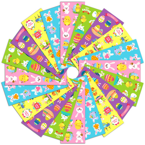 LINAYE 50 Sheets Easter Stickers for Kids - 550PCS Assorted Easter Stickers Bulk for Kids Easter Treats for Kids Easter Basket Stuffers Egg Stickers Easter Gift for Kids Easter Party Favor Supplies