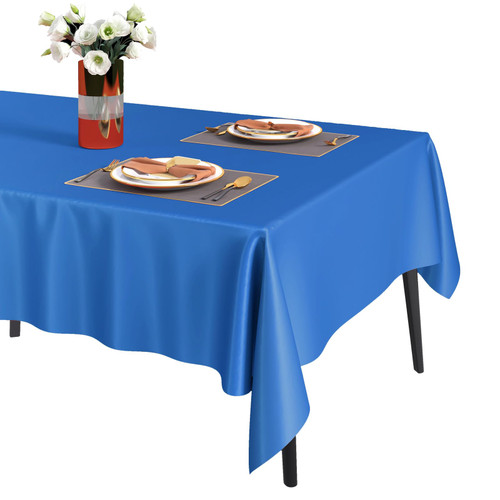 Fixwal Royal Blue Plastic Tablecloth 3 Pack Disposable Table Cloth 54" x 108" Plastic Table Cover Premium Rectangle Tablecloths for Baby Shower Engagement Wedding