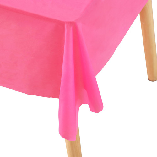 Fixwal 3 Pack Hot Pink Plastic Tablecloth Disposable Table Cloth 54" x 108" Plastic Table Cover Premium Rectangle Tablecloths for Baby Shower Engagement Wedding