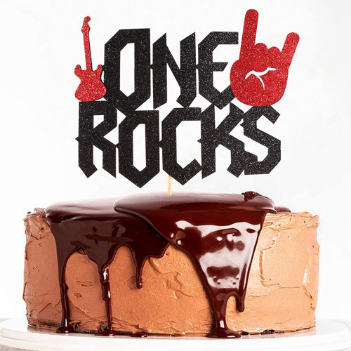 One Rocks Cake Topper - Rock 1st/first Birthday Decorations,rock N ...