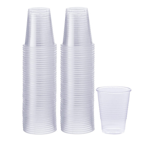 [100 Pack - 7 oz.] Clear Disposable Plastic Cups - Cold Party Drinking Cups