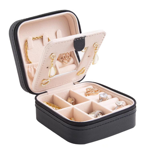 KElofoN Travel jewelry case Travel jewelry box Travel Jewelry Organizer Small Jewelry Organizer Box for Girls Women with Mirror(Black) KElofoN Travel jewelry case Travel jewelry box Travel Jewelry Organizer Small Jewelry Organizer Box for Girls Women with Mirror(Black)
