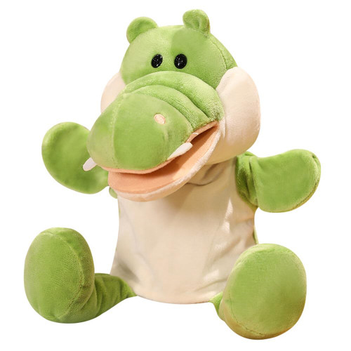 Crocodile Hand Puppet Vivid Plush Interactive Toy Cartoon Hand Puppet Toys with Movable Mouth Doll Role-Play for Kids All Ages 13in