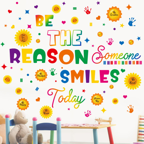 Kids Wall Decals Classroom Decals Colorful Inspirational Wall Decals Daycare Decals Playroom Wall Decor Motivational Wall Decals Positive Saying Sticker Splatter Wall Sticker (Be The Reason)