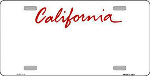 California State Blank Novelty Metal License Plate Tag LP-2219