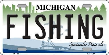 Fishing Michigan Metal Novelty License Plate Tag LP-6124