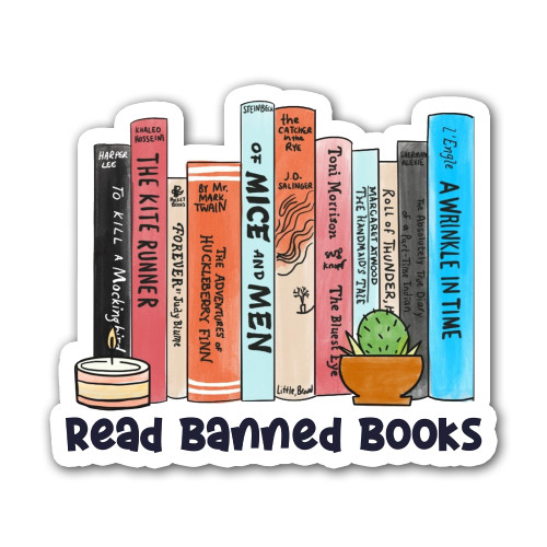 STICKYAME (3pcs) Read Banned Books Sticker, Bookish Stickers, Book Lover Stickers, Reading Stickers, Bookish Stickers, Booktok Stickers, Bookish Water Assistant Die-Cut Vinyl Stickers for Laptop, Phone,Water Bottles, Skateboard, Booktok Stickers, Boo