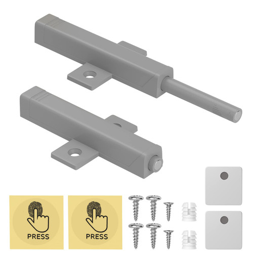 Magnetic Push to Open Door Latch Jiayi 2 Pack Heavy Duty Cabinet Push Latch for Doors Drawer Magnetic Push Latch Cabinet Touch Latch RV Cabinet Catches for Kitchen Hardware Push Release Latch