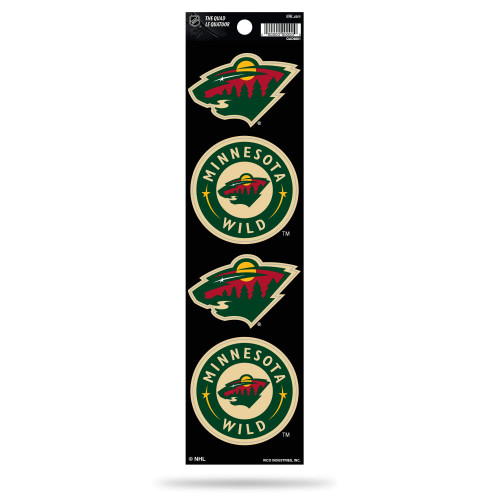Rico Industries NHL Minnesota Wild Die Cut 4-Piece The Quad Sticker Sheet Rico Industries NHL Minnesota Wild Die Cut 4-Piece The Quad Sticker Sheet