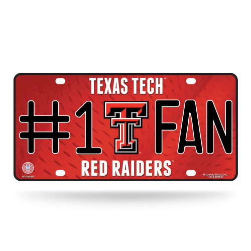 Rico Industries NCAA Texas Tech Red Raiders #1 Fan Metal License Plate Tag