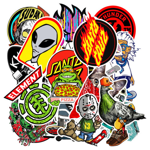 100 PCS Cool Stickers Pack,Vinyl Waterproof Stickers for Water Bottles Skateboard Laptop Luggage Computer Bike Phone, Stickers for Teens Adults (Cartoon Doodle)