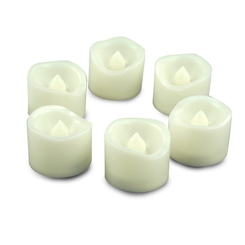 CANDLE CHOICE Battery Operated Flameless Tea Lights Small Bright Flickering LED Electric Fake Votive Tealight Candles Halloween Pumpkin Lights Wedding Christmas Decorations Table Centerpieces 6 PCS