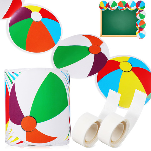 Tofficu 68.9 Feet Bulletin Board Borders Classroom Borders for Bulletin Board Summer Bulletin Board Decorations for Classroom Offices(Ball)