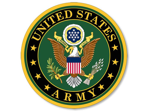 Round United States Army Eagle Seal Sticker (Logo Decal Soldier Vinyl for Cars Laptop (3 inch) U.S. Army Licensed