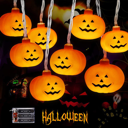 SENYERGIANT Halloween Decorations Pumpkin String Lights - Waterproof Battery Operated 9.8ft 20LED Orange Pumpkin Decor Lights for Indoor Outdoor Party SENYERGIANT Halloween Decorations Pumpkin String Lights - Waterproof Battery Operated 9.8ft 20LED Orange Pumpkin Decor Lights for Indoor Outdoor Party