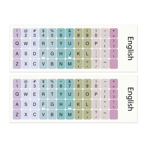 2PCS Universal English Keyboard Stickers for Computer Laptop Notebook Desktop English Keyboard Alphabet Sticker (Type A)
