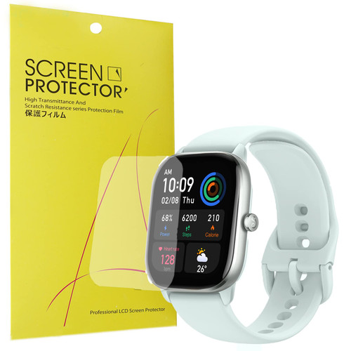 Compatible for Amazfit GTS 4 Mini Screen Protector, Lamshaw [6 Pack] Full Coverage TPU Clear Film Compatible with Amazfit GTS 4 Mini (6 pack)