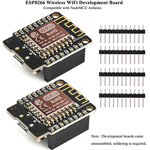 MakerFocus 2pcs Mini ESP8266 Development Board Mini NodeMCU ESP8266 CH340 chip 4M falsh ESP8266 12F Module Wireless WiFi Compatible with NodeMCU ESP 12E Arduino
