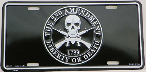 EagleEmblems 2nd Amendment, 1789, Liberty or Death License Plate (Black)