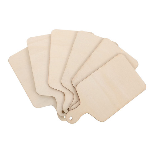 6Pcs Wooden Boards Mini Wooden Cutting Board, Chopping Board for Crafting with Handle for DIY Kitchen Cooking Decor and Cutting Board Wood with Handle Crafting Cutting Board for Crafts
