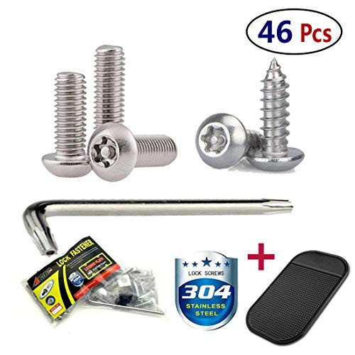 Aootf Anti Theft License Plate Screws -Stainless Steel Plate Screws Tamper Resistant Kits for License Plates Security and Covers